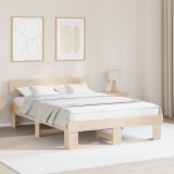 vidaXL Cadru de pat cu headboard Maro 160 x 200 cm Lemn de brad solid
