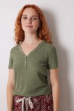 women&#039;secret tricou de pijama MIX AND MATCH LOVE ACTUALLY culoarea verde, 3278432