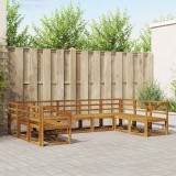 vidaXL Set de canapele de exterior 9 pcs natural Lemn Solid de Acacia 3366997