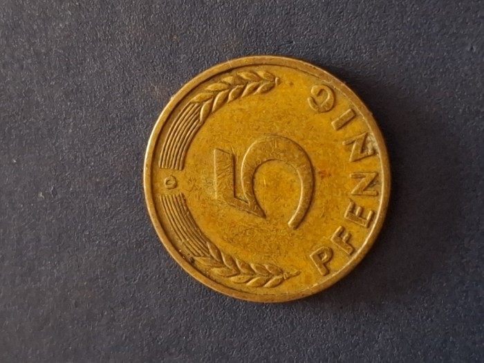 5 pfenning 1949 D