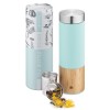 Sticla Ceai cu Infuzor Navaris, 500ml, Verde, Sita Detasabila, Otel Inoxidabil, Sticla Borosilicat