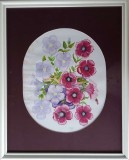 Vas cu anemone, acuarelă semnată indescifrabil, &icirc;nrămată (2003)
