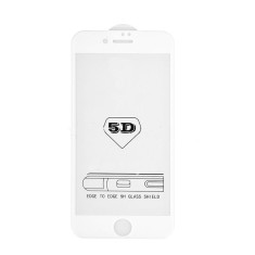 Folie de Protectie pentru iPhone 8 PLUS din Sticla Securizata 9H, model 5D pe tot ecranul, Negru