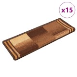 Cumpara ieftin Covorase scari, autoadezive, 15 buc., maro, 65x21x4 cm