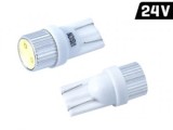 Set 2 Becuri LED T10 1W 12-24V Albe 6000K, Pozitie, Parcare, Placute Inmatriculare