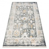 DISTIN 0835A covor modern gri / gri deschis / alb - Ornament, cadru, vintage, franjuri, 80x150 cm