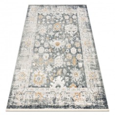 DISTIN 0835A covor modern gri / gri deschis / alb - Ornament, cadru, vintage, franjuri, 120x170 cm