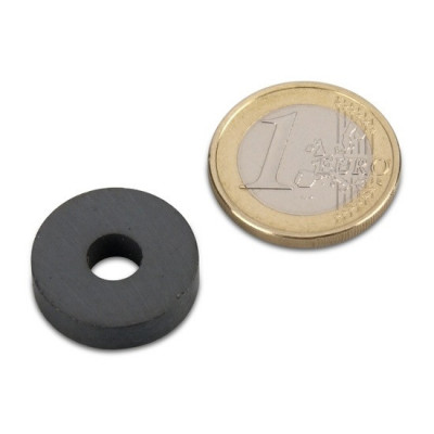 Magnet ferita inel &amp;Oslash;20/5 x 5 mm, putere 750 g, F30 foto