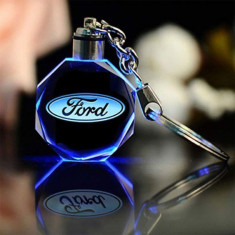 Breloc Led masina auto gravat cristal Ford foto