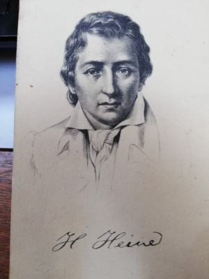 Carte postala Heinrich Heine, necirculata,ed. Stengel, litografie, perfecta foto