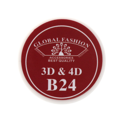 Gel UV 4D plastilina, gel plastart, Global Fashion, B24, 7g, culoare rosie foto