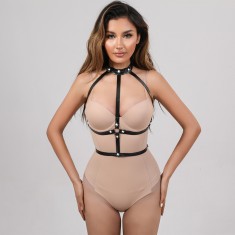 Eross top Belts Hight Neck S/M Black