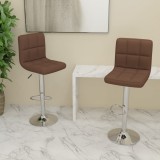 VidaXL Scaune de bar, 2 buc., maro, material textil