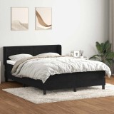 vidaXL Pat box spring cu saltea, negru, 140x210 cm, catifea 3317945