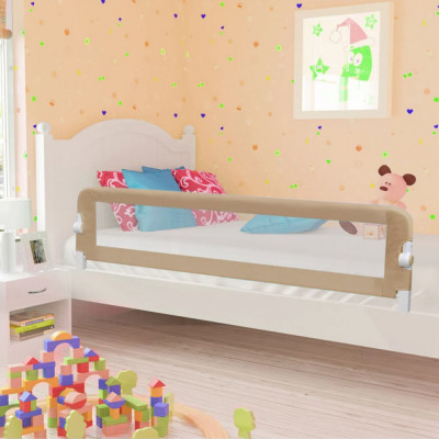 vidaXL Balustradă protecție pat copii, gri taupe, 180x42 cm, poliester foto