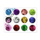 Cumpara ieftin Set 12 decoratiuni paiete pentru unghii, triunghiuri, multicolore, Global Fashion