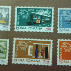 TIMBRE ROMANIA MNH LP847/1974 CENTENARUL U.P.U. SERIE SIMPLA