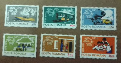 TIMBRE ROMANIA MNH LP847/1974 CENTENARUL U.P.U. SERIE SIMPLA foto