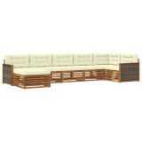 vidaXL Set de canapele de exterior cu pernă 7 pcs Natural și Crem 3383618
