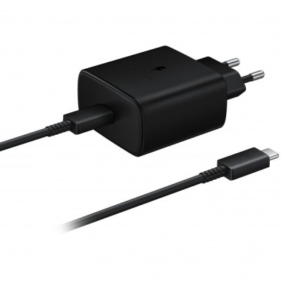 Incarcator Retea cu Cablu USB-C Samsung EP-TA845 + DW767JBE, 45W, 4.05A, 1 x USB-C, Negru GP-PTU020SOFBQ foto