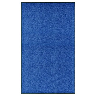 vidaXL Covoraș de ușă lavabil albastru 90x150 cm 323443 foto