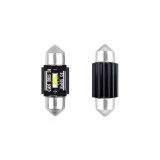 Set becuri auto cu LED CANBUS sofit compatibil C5W 1 SMD 31mm Alb 12/24V, destinat competitiilor auto sau off-road, Amio