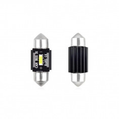 Set becuri auto cu LED CANBUS sofit compatibil C5W 1 SMD 31mm Alb 12/24V, destinat competitiilor auto sau off-road