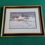 Cumpara ieftin CONSTANTIN RADINSCHI - PEISAJ DE IARNA - anii '80-acuarela