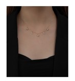 Cumpara ieftin Colier Choker din Argint 925 Placat cu Aur , Model Celestial cu Pandantive Semiluna E i Stele A ncrustate cu Zirconiu
