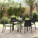 VidaXL Set de masă pentru grădină 5 pcs Negru Rattan poli 3379234