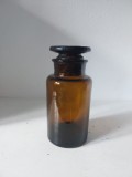 Recipient farmaceutic vintage STAS 500 ml - Sticla bruna cu dop rodat