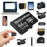 Cumpara ieftin Card De Memorie TF (MicroSD) SpectrumPoint, Capacitate 64 GB, Clasa 10, Transfer de mare viteza, Pentru Telefon, Laptop, Tableta, Camera Foto, Camera