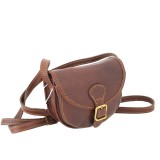 Geanta Dama Umar Piele Naturala Coniac Crossbody Italia 17cm