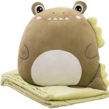 Patura 2in1 pentru Pat sau Canapea, Model Jucarie Crocodil cu Spatiu de Depozitare Patura, Microfibra, 1x1.7 m, Verde