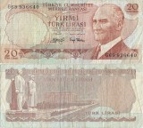 1979 ( 29 VIII ) , 20 turkish lira ( P-187a.2 ) - Turcia