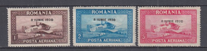 ROMANIA1930 LP 84 a C.RAIU FILIGRAN ORIZONTAL SUPRATIPAR 8 IUNIE 1930 SARNIERA