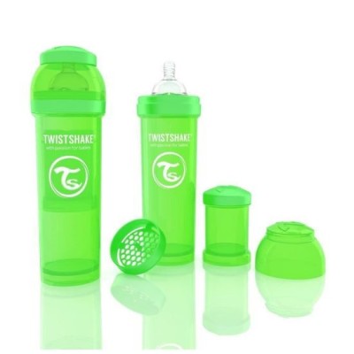 Biberon Twistshake Anti - Colici 330 ml Verde FitLine Training foto