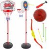 Set joc baschet si tragere la tinta, suport inaltime reglabila 73-146 cm, minge, 3 sageti, multicolor