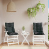 Perne scaun cu spatar mic, 2 buc., negru carouri, textil oxford GartenMobel Dekor, vidaXL