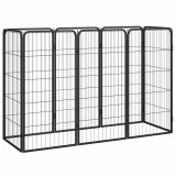 Cumpara ieftin Tarc caini 8 panouri, negru 50x100 cm otel vopsit electrostatic