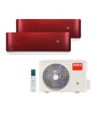 Aer conditionat multisplit Vivax ACP-18COFM50AERI, 2 x 12000 BTU, R-Design, Inverter, Rosu, Wi-Fi, Mod Noapte