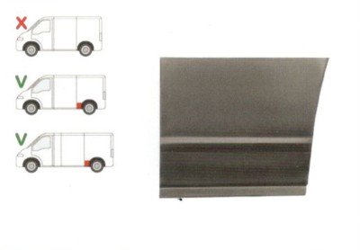 Segment reparatie aripa spate Peugeot Boxer, Citroen Jumper, Fiat Ducato 1994-2006, Partea Stanga, Spate, in fata rotii foto