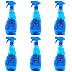 6x Sano Clear Blue, Detergent lichid, solutie geamuri cu pulverizator, 6x 1000ml