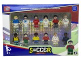 Set 12 figurine jucatori fotbal compatibile cu blocuri constructie Blockheroes
