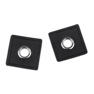 Set 2 ocheti metalici pentru cusut 30 x 30 mm, Negru foto