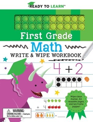 Ready to Learn: First Grade Math Write &amp; Wipe Workbook with Popper