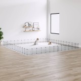 Gossi cusca animale de companie cu usa 52 panouri negru 35x35 cm otel