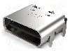Conector USB C, versiune USB 2.0, orizontala, GCT - USB4105-GF-A-120