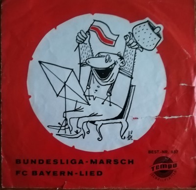 Disc Vinil 7# E. J&amp;auml;ger Bundesliga Marsch-FC Bayern Lied-TEMPO 957 foto