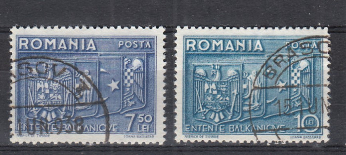 ROMANIA 1938 LP 123 INTELEGEREA BALCANICA SERIE STAMPILATA
